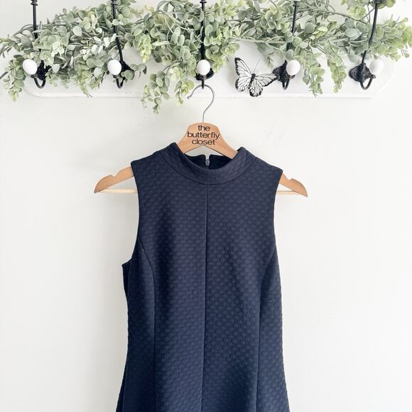 ELIZA J Colorblock Quilted Fit & Flare Dress In Navy Size 6 K51 - Picture 2 of 4